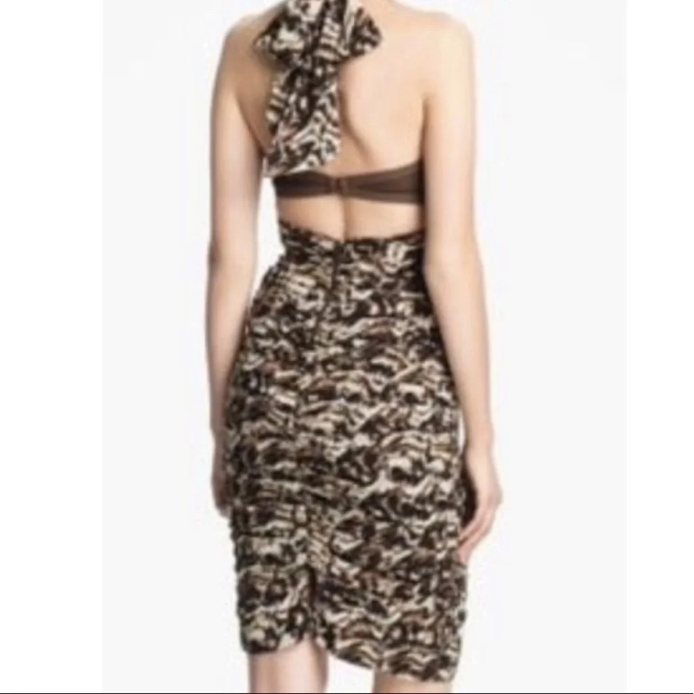 Alice + Olivia Ruched Silk Leopard Mini - Picture 4 of 4